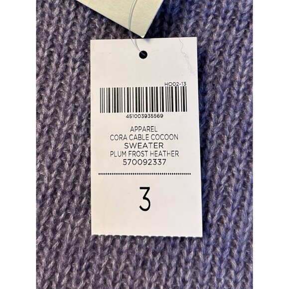 CHICOS Cora Cable Cocoon Mohair Blend Shrug Cardigan Sweater 3/XL/16 Purple Plum - Picture 7 of 11